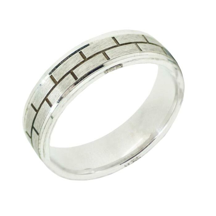 6mm Wedding Ring W7513 Wedding band Men pattern laser engraved