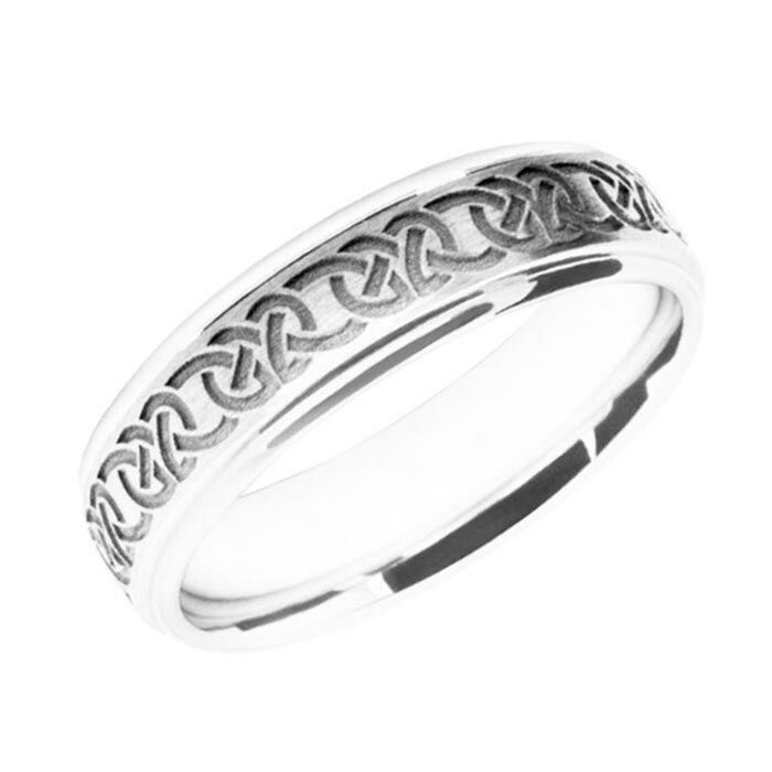 6mm Wedding Ring W7516 | Gents Pattern - Laser Engraving Wedding Ring
