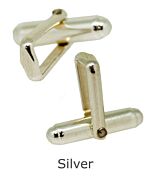 SILVER ROUNDED CUFFLINK SWIVEL, ASSEMBLED 15.45x18.36x4.2MM