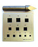 Collet Block and Punch, Square, 4.00 to 14.00mm, 17°