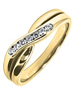 Crossover Shaped Wedding Ring 3mm base/5mm wide cross - 0.14ct Diamond | W271