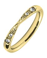 Wedding Ring with 0.06ct Diamond Grain Set 3mm Twist Shaped precious metal ring