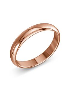 D Shape 9ct Red Gold Wedding Rings