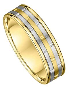 Wedding Ring 6.5mm Two Tone Gold Ring | 165B01