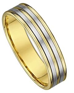 Wedding Ring 6mm Two Tone Gold Ring | 641A00