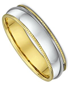 Wedding Ring 5mm Two-Colour Gold Ring | 581A00