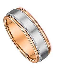 Wedding Ring 7mm Two Tone Gold Ring | 818A00