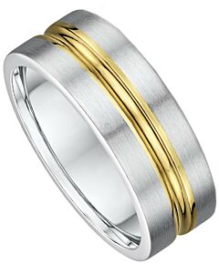 Wedding Ring 8mm Two Tone Gold Ring | 819A01