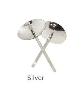 Silver earring post with 6mm cup and peg