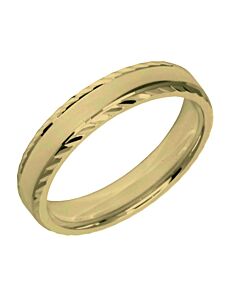 Wedding Ring Diamond CUT 10 Angled Band with Diamond Cut Edges & Polish Finish