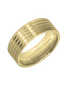 Wedding Ring Diamond CUT 18 - 4 shallow grooves & Matt finish