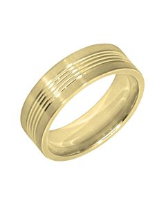 Wedding Ring Diamond CUT 19 with 4 Centre Stripes & Matt finish
