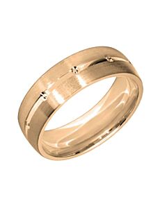 Wedding Ring Diamond CUT 28 Diamond Cut Matt finish with central groove and circle diamond cut detail