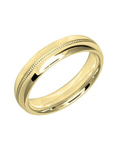 Diamond Cut Wedding Ring CUT 4 Centre Milgrain & Polish finish