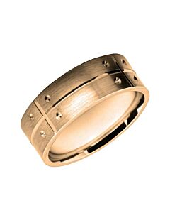 Wedding Ring Diamond CUT 50 Centre line, V grooved cuts, Circle diamond cut details & Matt finish