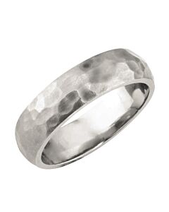 Hammered finish wedding Ring CUT 64