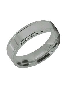 Wedding Ring Diamond CUT 11 Stepped knotched edges & Polish finish