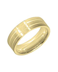 Wedding Ring Diamond CUT 17 with 2 shallow grooves & Matt finish