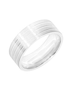 Wedding Ring Diamond CUT 22 -  3 shallow grooves & Matt finish