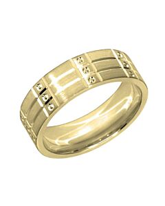 Wedding Ring Diamond CUT 26 V grooved with Circle pattern & Matt finish