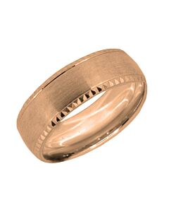 Wedding Ring Diamond CUT 45 patterned gear edges & Matt finish