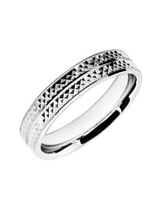 Wedding Ring Diamond Cut 49 Centre line with Chequer Board pattern & Polish finish