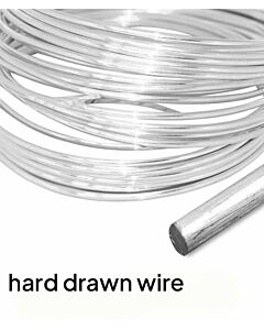 18ct White Gold hard drawn round wire 1.50mm diameter