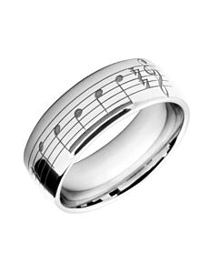 Wedding Ring with Musical Notes print Laser Engraving