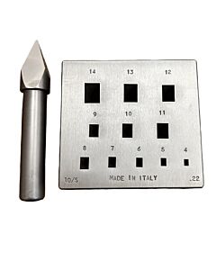 Collet Block and Punch, Rectangle, 4.00 x 2.80mm to 14.00 x 10.00mm, 17°
