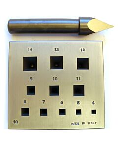 Collet Block and Punch, Square, 4.00 to 14.00mm, 17°