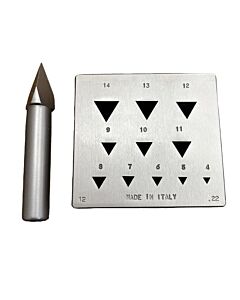 Collet Block and Punch, Triangular, 4.00mm to 14.00mm, 17°