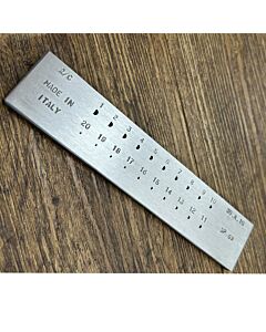 Drawplate, D-Shaped, 20 holes, 3.00 x 1.06mm to 1.00 x 0.60mm