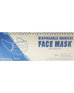 DISPOSABLE MEDICAL FACE MASKS - Box of 50