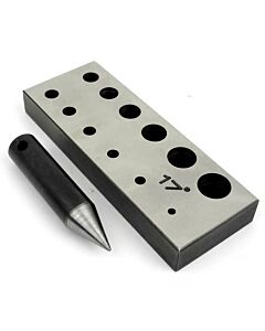 Wheatsheaf Collet Block and Punch, 17°, 12 Hole (100mm x 40mm x 15mm)