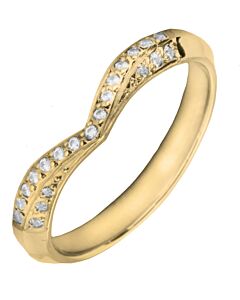 Wedding Ring with 0.15ct Diamond 3mm Shaped precious metal ring