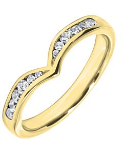 Wedding Ring with 0.19ct Diamond 3mm Shaped precious metal ring | W557