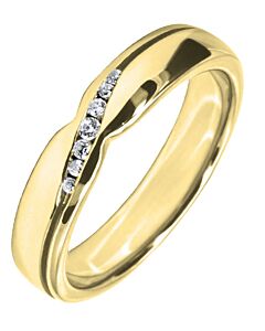 Wedding Ring with 0.07ct Diamond 4mm Shaped precious metal ring | W561