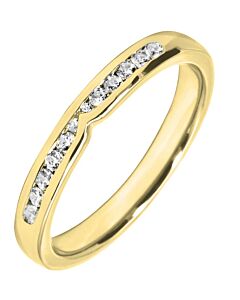 Wedding Ring with 0.16ct Diamond - 2.75mm Shaped precious metal ring