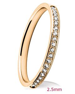 Grain Set Diamond Wedding Ring: 2.5mm Court Band Brilliant Cut Grain | 750B05 750B04 750B03