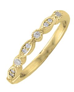 Wedding Ring with 0.15ct Diamond 2.75mm Shaped precious metal ring | W607