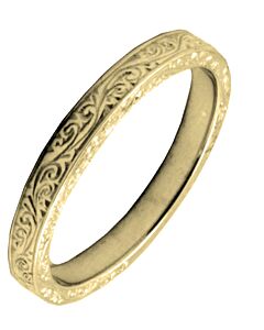 Wedding Ring 2.5mm engraved design precious metal ring