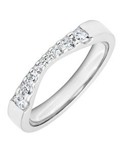 Wedding Ring 3.5mm shaped precious metal ring; 2 x 2.5mm, 2 x 2mm, 2 x 1.5mm, 3 x 1.2mm - 0.36ct Diamond stones