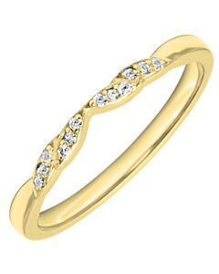 Wedding Ring with diamonds - 2mm Shaped precious metal, 12 X 0.8mm - 0.05ct Diamond stones