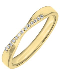 Wedding Ring with Diamonds - 3mm shaped precious metal ring, 0.065ct 13 Diamond stones
