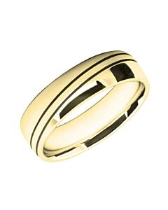 6mm Court wedding Band W7514 - Wedding Rings with laser engraved pattern