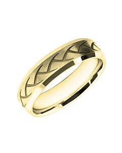 6mm Wedding Ring W7515 Wedding band Men pattern laser engraved