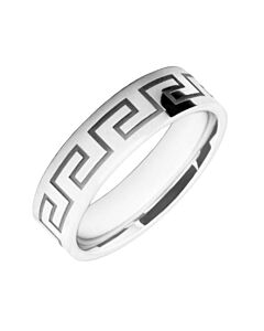 6mm Flat wedding band W7519 - Wedding rings Men style pattern laser engraved